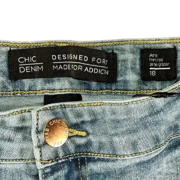 Chic‎ Denim NWT Asha High Rise ankle grazer Distressed Jeans 18 - Picture 6 of 6